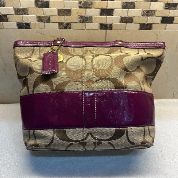 Coach Chelsea Purse tote bag zipper top No D0868-1242 Orchid color inside EUC - Picture 1 of 12
